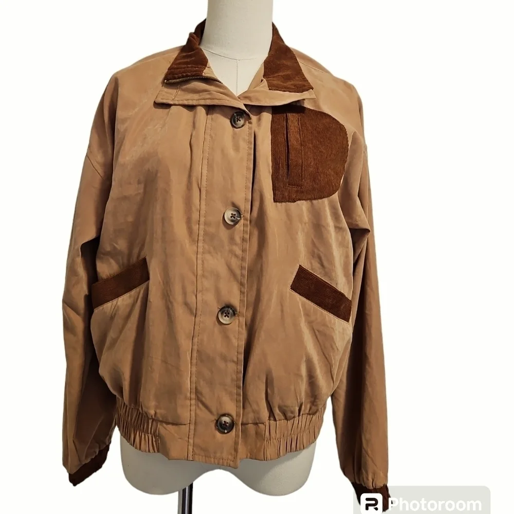 Mine Women's Bomber Jacket Tan Brown Western Equestrian Meadium - Picture 1 of 6